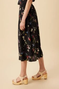 Blaze Washable Silk Skirt - Marin Floral -Outlet Sleek Vest Store 9838 Blaze Silk Marin Floral 2