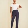 Dava Silk Noil Pants - Navy - ReAmour