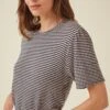Odilia Scallop Knit Tee - Navy Natural