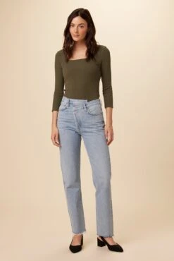 AGOLDE Criss Cross Straight Jean - Dimension -Outlet Sleek Vest Store TBD Criss Cross Straight Dimension 6