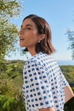 Odilia Reverie Slub Tee - Squared Up White