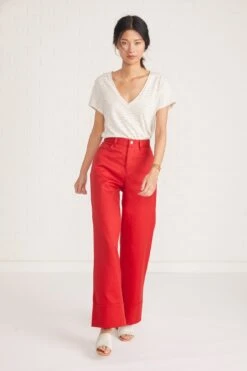 Kowtow Stage Pant -Outlet Sleek Vest Store stage pant red 006 web
