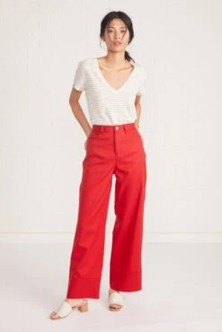 Kowtow Stage Pant -Outlet Sleek Vest Store stage pant red 021 web