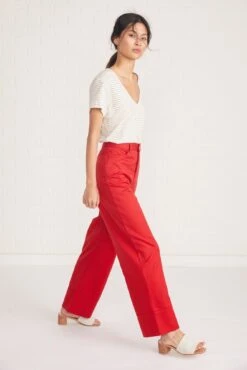Kowtow Stage Pant -Outlet Sleek Vest Store stage pant red 028 LEAD web